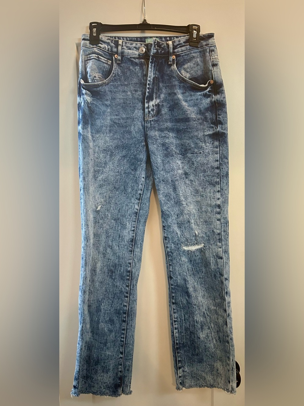Articles Of Society Blue Acid-Wash Relaxed high rise Straight Jeans